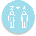 amaiatraducciones.com icon frances - sobre mí Traductor profesional Amaia Zorriqueta | icono azul y blanco experiencia